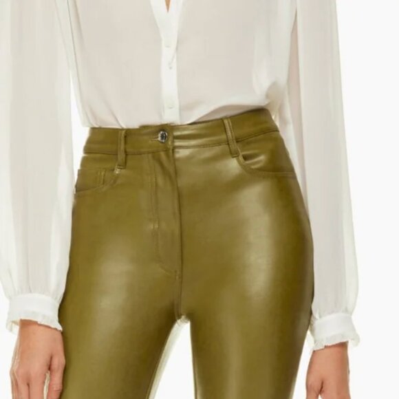 Wilfred Olive Green High-Waisted Pants - Picture 4 of 11